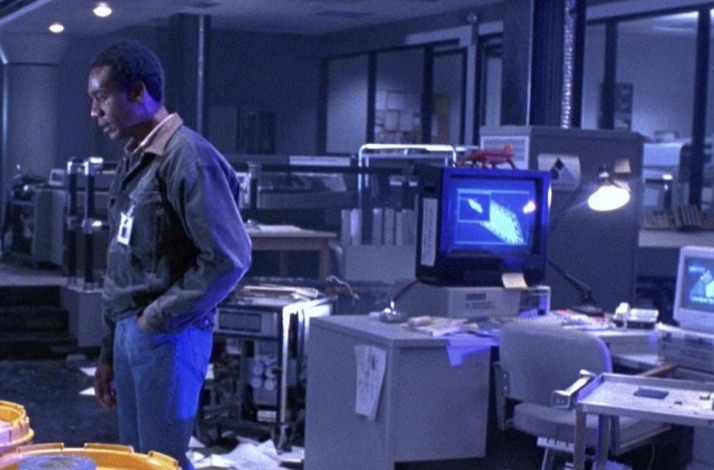 Miles Dyson standing in the Cyberdyne Systems lab in Terminator 2